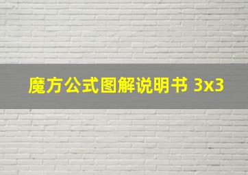 魔方公式图解说明书 3x3